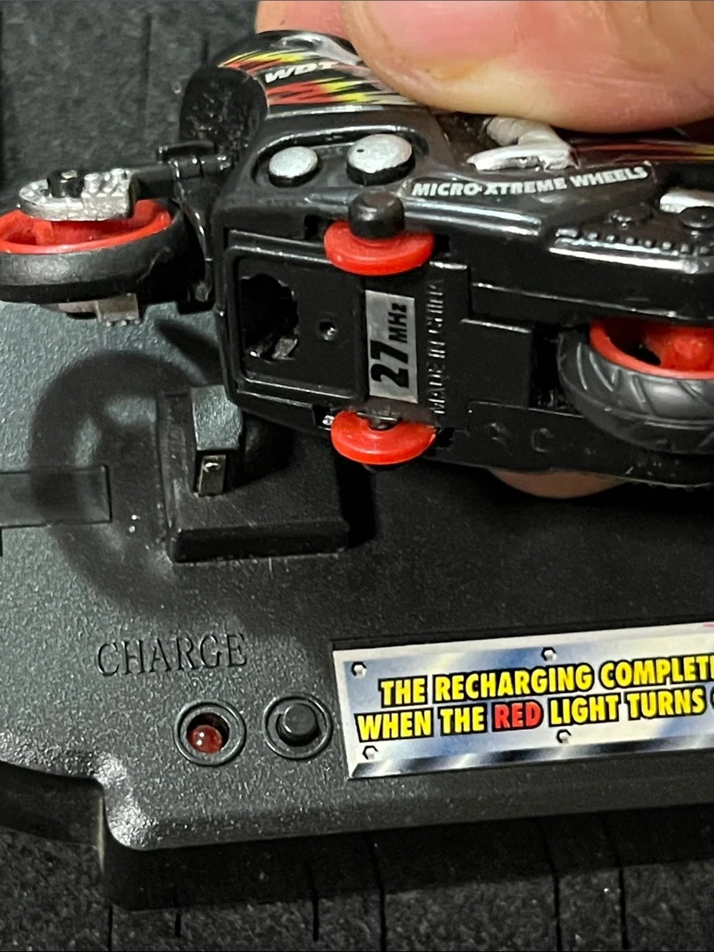 Black Rechargeable Toy Motorcycle with Rider - Unbranded